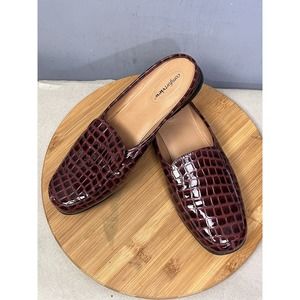 Comfortview The Estelle Mule Shoes Womens 11 M Dark Berry Slip On Reptile